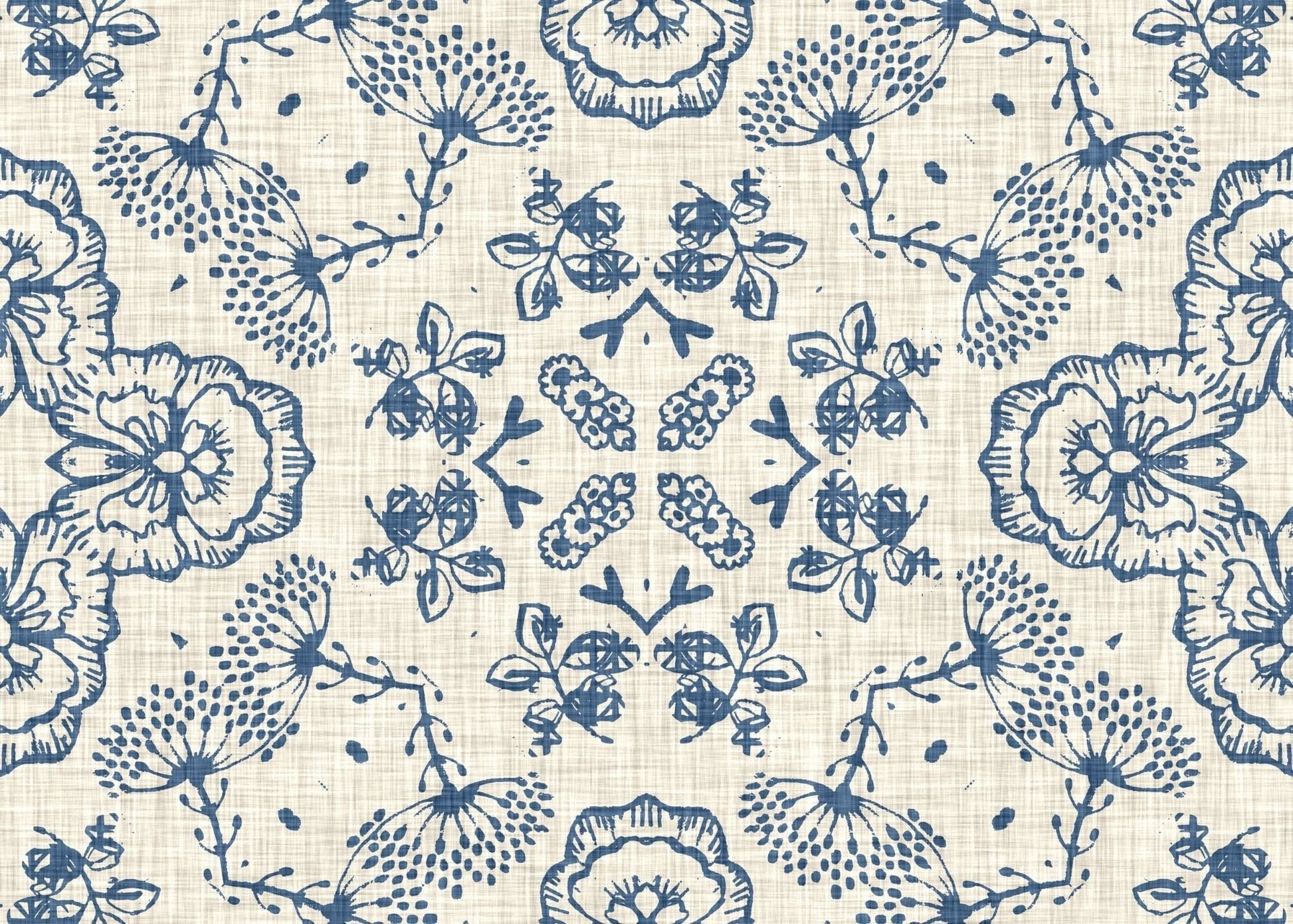 Blue Floral Design - set of 3 repeat pattern decoupage paper