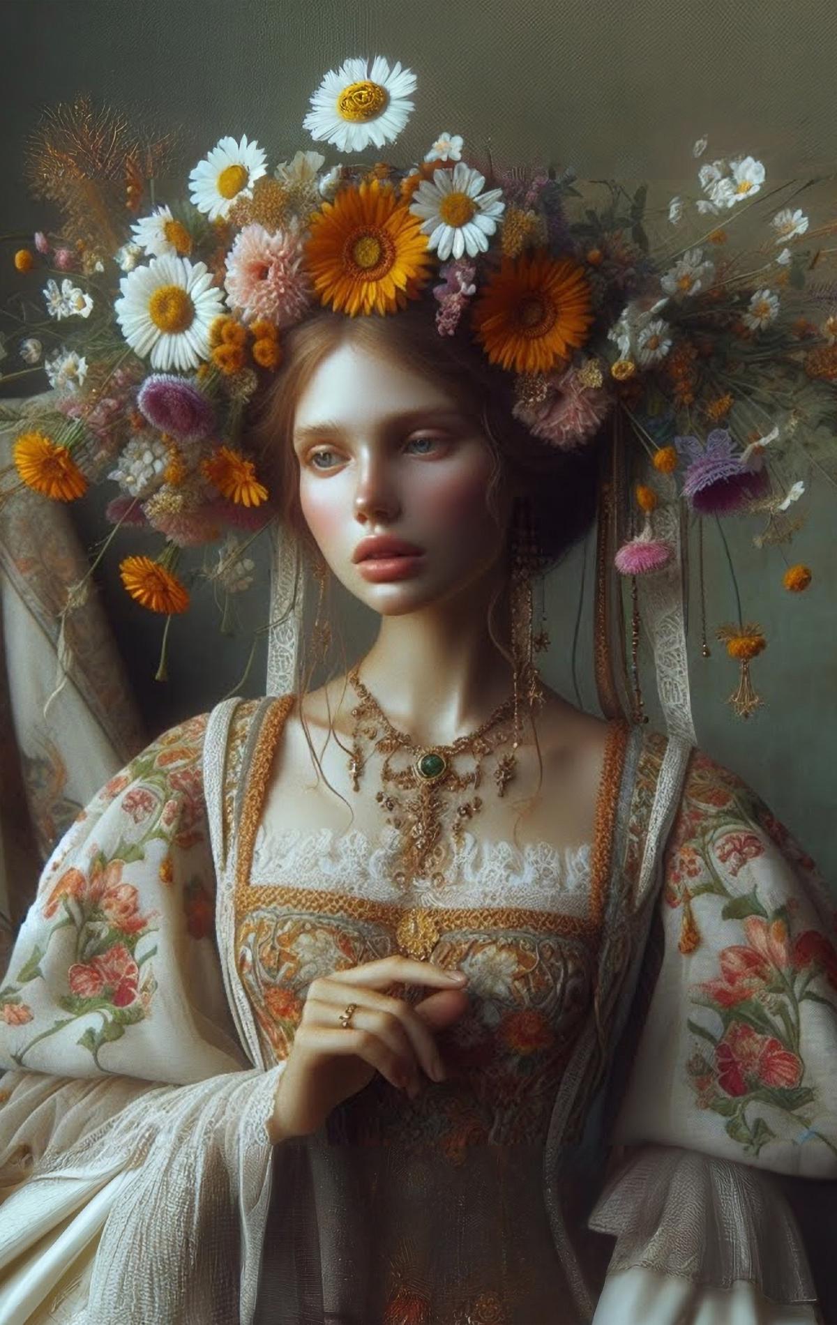 Orange Flowers - A1 size large Decoupage Paper