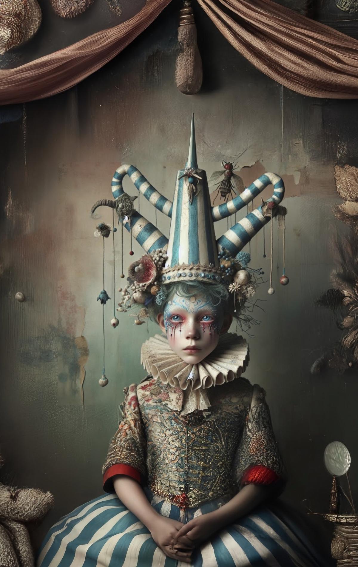 Stripes and Girl - A1 size large Decoupage Paper